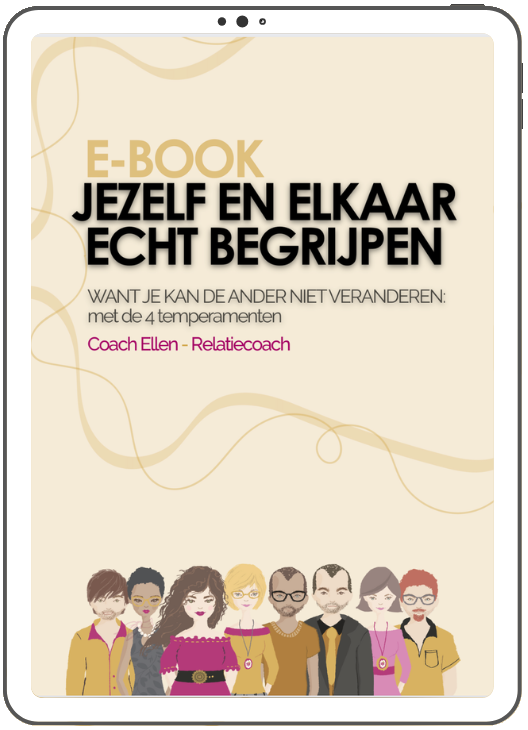 Het ebook Jezelf en elkaar echt begrijpen van Coach Ellen, op een tablet